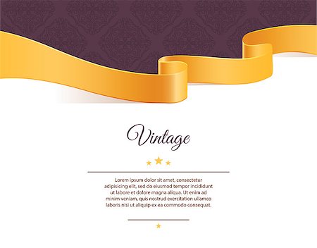 decorative borders for greeting cards - Vector illustration of Vintage template Stock Photo - Budget Royalty-Free & Subscription, Code: 400-07103596