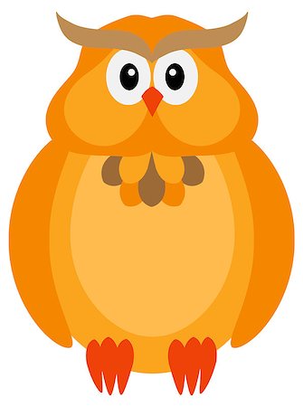 simsearch:400-07103646,k - Happy Halloween Orange Fall Color Tone Cute Cartoon Owl Isolated on White Background Illustration Stock Photo - Budget Royalty-Free & Subscription, Code: 400-07103627