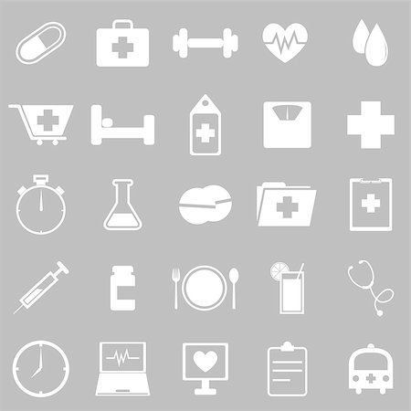 Health icons on gray background, stock vector Stock Photo - Budget Royalty-Free & Subscription, Code: 400-07103887