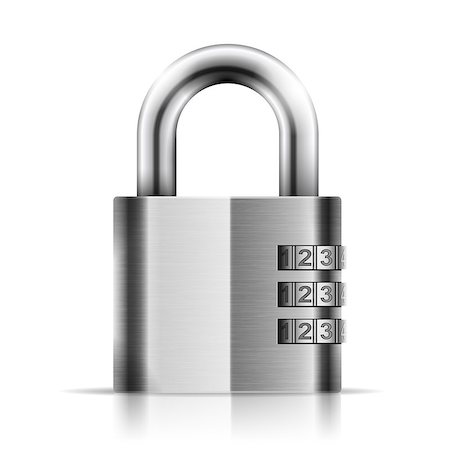 simsearch:400-04325748,k - Steel Closed Isolated Padlock. Eps10 vector illustration Stockbilder - Microstock & Abonnement, Bildnummer: 400-07103918