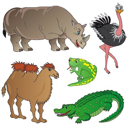 Wild animals collection 02 - vector illustration. Stock Photo - Budget Royalty-Free & Subscription, Code: 400-07103976
