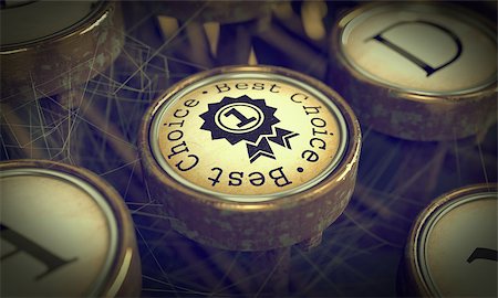 Best Choice Button on Old Typewriter. Customer Service Concept. Grunge Background for Your Publications. Stock Photo - Budget Royalty-Free & Subscription, Code: 400-07103987