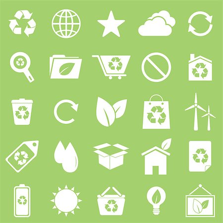 simsearch:400-08553864,k - Ecology icons on green background, stock vector Stock Photo - Budget Royalty-Free & Subscription, Code: 400-07114007