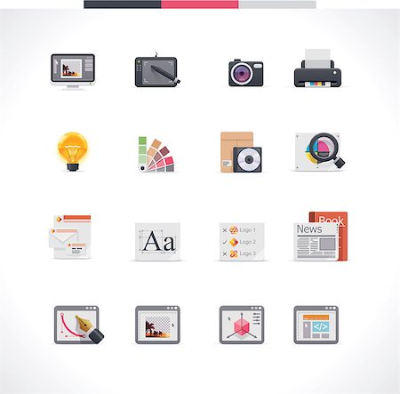 prova (evidenza) - Set of the graphic design services related icons Fotografie stock - Microstock e Abbonamento, Codice: 400-07114119