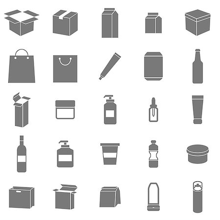 Packaging icons on white background, stock vector Foto de stock - Royalty-Free Super Valor e Assinatura, Número: 400-07114324