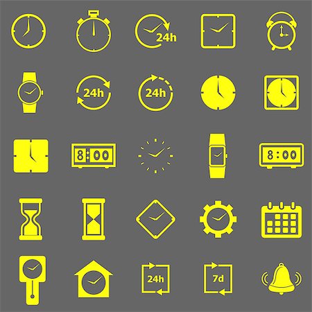 Time color icons on gray background, stock vector Photographie de stock - Aubaine LD & Abonnement, Code: 400-07114341