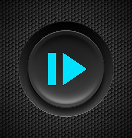 Black button with blue sign of fast forward  on carbon background. Stock Photo - Budget Royalty-Free & Subscription, Code: 400-07114358
