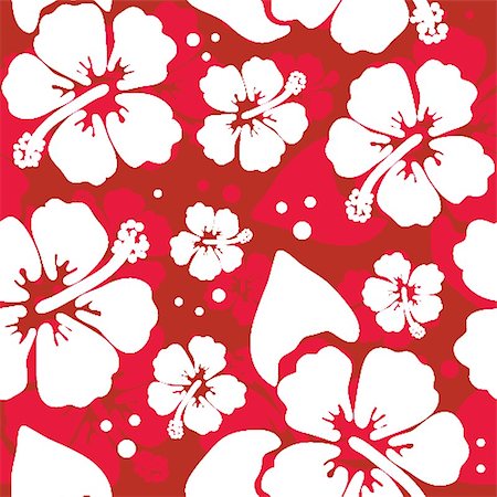 Seamless pattern with Hibiscus flowers Stock Photo - Budget Royalty-Free & Subscription, Code: 400-07114382