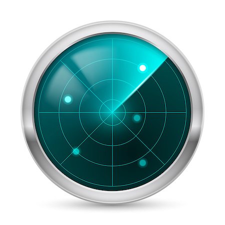 Radar icon. Illustration white background for design Stock Photo - Budget Royalty-Free & Subscription, Code: 400-07114632