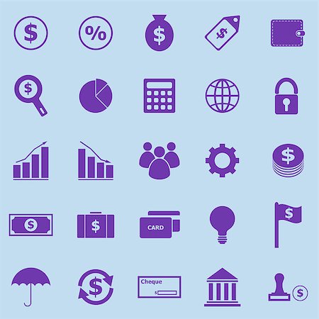 Finance violet icons on blue background, stock vector Stock Photo - Budget Royalty-Free & Subscription, Code: 400-07114854