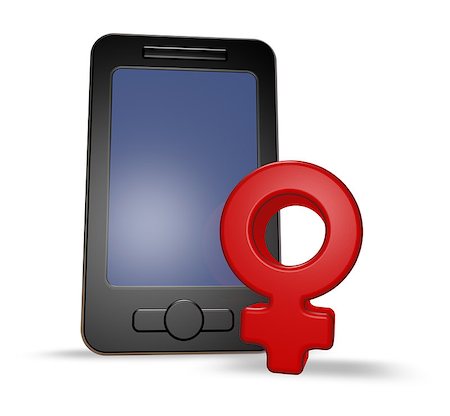 smart phone and female symbol - 3d illustration Stock Photo - Budget Royalty-Free & Subscription, Code: 400-07114951