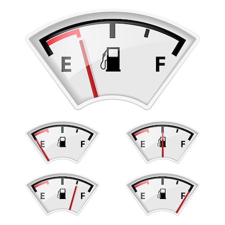 Set of fuel indicators with different petrol amount. Photographie de stock - Aubaine LD & Abonnement, Code: 400-07115358