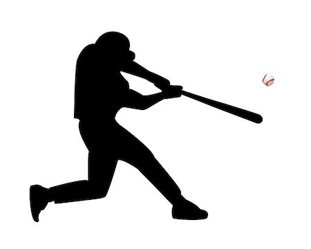 baseball player hits the ball on a white background Photographie de stock - Aubaine LD & Abonnement, Code: 400-07115466