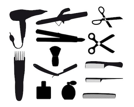 barber tools on a white background Photographie de stock - Aubaine LD & Abonnement, Code: 400-07115467