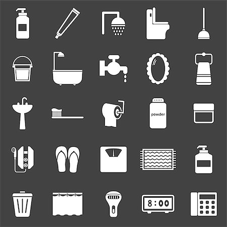 spa icon - Bathroom icons on black background, stock vector Stock Photo - Budget Royalty-Free & Subscription, Code: 400-07115695