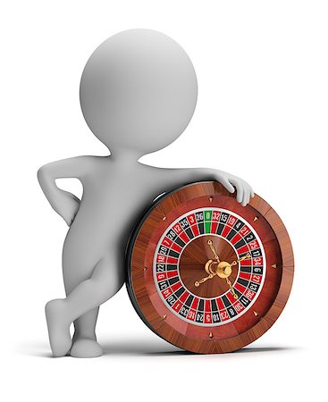 simsearch:400-07832442,k - 3d small person standing next to a roulette. 3d image. Isolated white background. Stock Photo - Budget Royalty-Free & Subscription, Code: 400-07115912