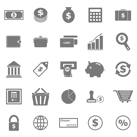 Money icons on white background, stock vector Stock Photo - Budget Royalty-Free & Subscription, Code: 400-07116513