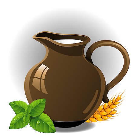 Milk jug. Vector illustration Stock Photo - Budget Royalty-Free & Subscription, Code: 400-07116537