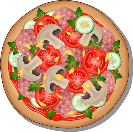 pepper crust - Vector Pizza Stock Photo - Budget Royalty-Free & Subscription, Code: 400-07116545