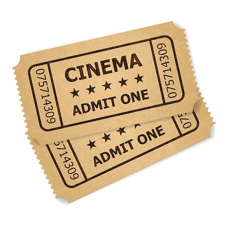 simsearch:400-05369413,k - Two retro cinema tickets. Illustration of designer on a white background Photographie de stock - Aubaine LD & Abonnement, Code: 400-07116727