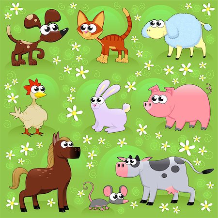 simsearch:400-06127601,k - Farm animals. Funny cartoon and vector isolated characters. Photographie de stock - Aubaine LD & Abonnement, Code: 400-07116921