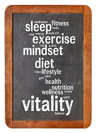 simsearch:400-07179122,k - cloud of words or tags related to vitality or vital energy concept on a  vintage slate blackboard isolated on white Stock Photo - Budget Royalty-Free & Subscription, Code: 400-07116946