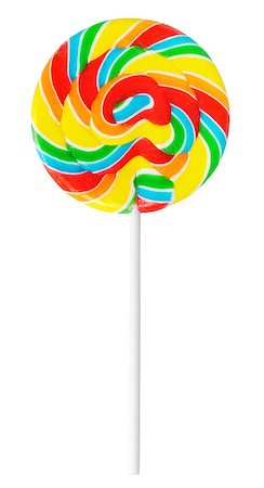 large lollipop on stick, isolated on white Stock Photo - Budget Royalty-Free & Subscription, Code: 400-07111228