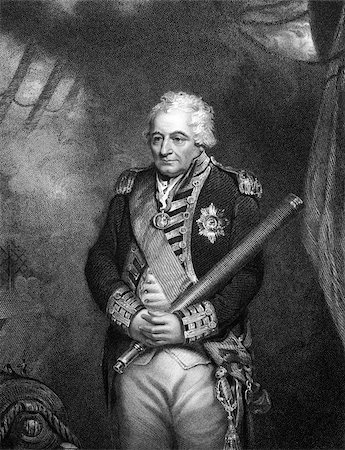 simsearch:400-04677073,k - John Jervis, 1st Earl of St Vincent (1735-1823) on engraving from 1834.  Admiral in the Royal Navy and Member of Parliament in the United Kingdom. Engraved by H.Robinson and published in ''Portraits of Illustrious Personages of Great Britain'',UK,1834. Foto de stock - Super Valor sin royalties y Suscripción, Código: 400-07111297