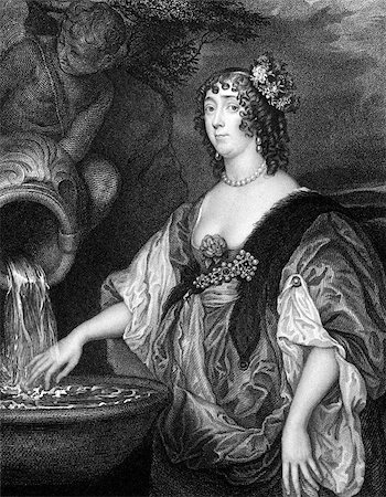 Lucy Hay, Countess of Carlisle (1599-1660) on engraving from 1827. English courtier. Engraved by T.A.Dean and published in ''Portraits of Illustrious Personages of Great Britain'',UK,1827. Stock Photo - Budget Royalty-Free & Subscription, Code: 400-07111306