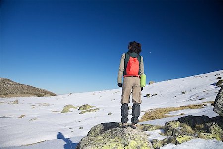 frosty walk countryside - woman at Gredos mountains in Avila Castilla Spain Stock Photo - Budget Royalty-Free & Subscription, Code: 400-07111880