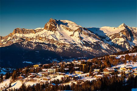 simsearch:400-07309469,k - Aerial View on Ski Resort Megeve in French Alps, France Stock Photo - Budget Royalty-Free & Subscription, Code: 400-07111943