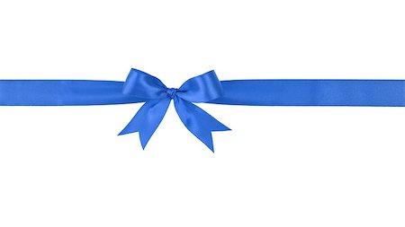 blue handmade ribbon with bow, isolated on white Stock Photo - Budget Royalty-Free & Subscription, Code: 400-07112344
