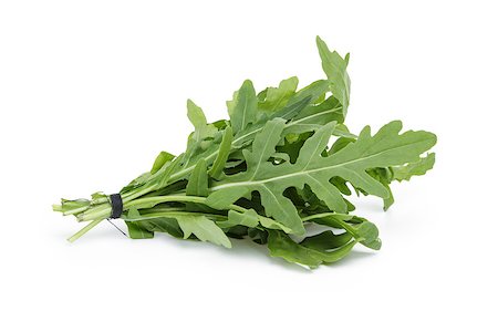 simsearch:400-04864980,k - tied bunch of fresh arugula, isolated on white Photographie de stock - Aubaine LD & Abonnement, Code: 400-07112354