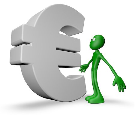 simsearch:400-06088629,k - green guy and euro symbol - 3d illustration Stock Photo - Budget Royalty-Free & Subscription, Code: 400-07112381