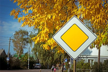 sabdesign (artist) - the photo of a road sign on an autumn background Stock Photo - Budget Royalty-Free & Subscription, Code: 400-07112545