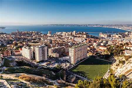 simsearch:400-07040947,k - Aerial View of Marseille City and its Harbor, France Photographie de stock - Aubaine LD & Abonnement, Code: 400-07112799