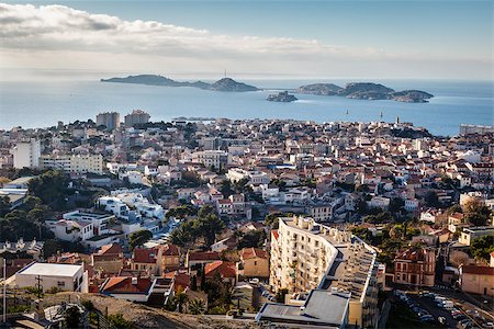 simsearch:400-07040947,k - Aerial View of Marseille City and Islands in Background, France Photographie de stock - Aubaine LD & Abonnement, Code: 400-07112800