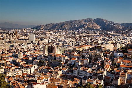 Aerial View of Marseille City and Mountains in Background, France Stock Photo - Budget Royalty-Free & Subscription, Code: 400-07112810