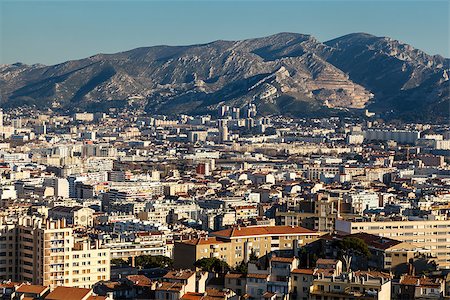 Aerial View of Marseille City and Mountains in Background, France Stock Photo - Budget Royalty-Free & Subscription, Code: 400-07112813