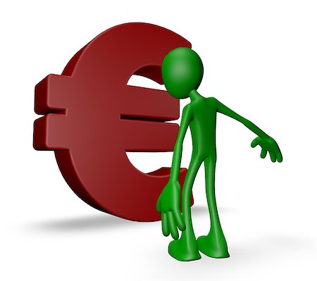 simsearch:400-06088629,k - green guy and euro symbol - 3d illustration Stock Photo - Budget Royalty-Free & Subscription, Code: 400-07112904