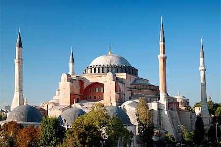 famous turkish mosque images - hagia sophia mosque landmark exterior in istanbul turkey Stock Photo - Budget Royalty-Free & Subscription, Code: 400-07113351