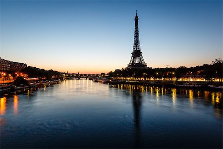 eiffel tower picture color - Eiffel Tower and d'Iena Bridge at Dawn, Paris, France Stock Photo - Budget Royalty-Free & Subscription, Code: 400-07113654