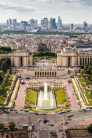 paris eiffel tower road - Aerial View on Trocadero and La Defense From the Eiffel Tower, Paris, France Stock Photo - Budget Royalty-Free & Subscription, Code: 400-07113665