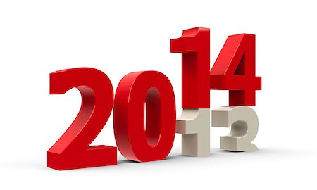 simsearch:400-08575544,k - 2013-2014 change represents the new year 2014, three-dimensional rendering Stockbilder - Microstock & Abonnement, Bildnummer: 400-07113738