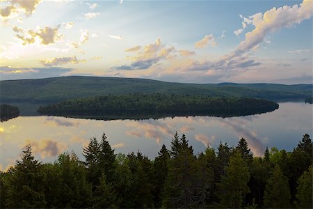 panorama lake of sacacomie  in quebec canada Stock Photo - Budget Royalty-Free & Subscription, Code: 400-07124159