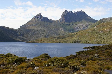 dove lake - Cradle Mountain Lake St. Clair National Park, Tasmania, Australia Photographie de stock - Aubaine LD & Abonnement, Code: 400-07124399