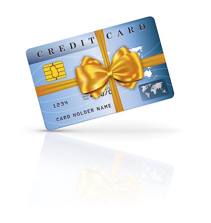 simsearch:400-07308715,k - Credit or debit card design with yellow ribbon and bow. Vector illustration Stock Photo - Budget Royalty-Free & Subscription, Code: 400-07124556