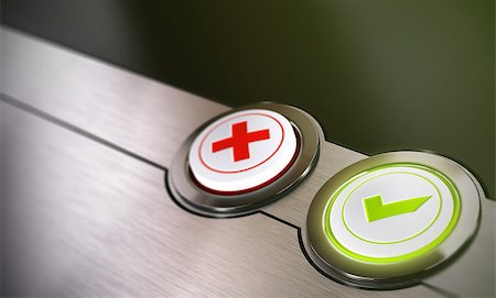 simsearch:400-04875463,k - Validation buttons system with true or false options with green light and blur effect Fotografie stock - Microstock e Abbonamento, Codice: 400-07124560