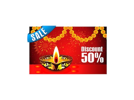 abstract diwali discount gift card vector illustration Stock Photo - Budget Royalty-Free & Subscription, Code: 400-07124715