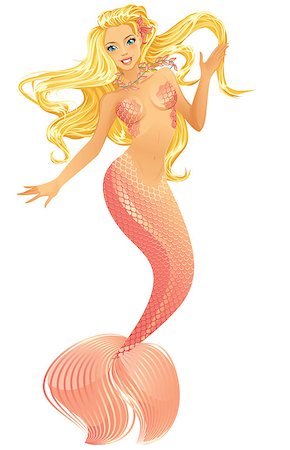 pisica_sfioasa (artist) - Mermaid isolated on white Foto de stock - Royalty-Free Super Valor e Assinatura, Número: 400-07124968